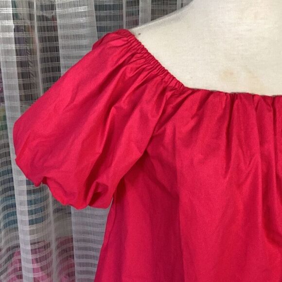 NWT Sugarlips Hot Pink Off The Shoulder Puff Sleeve Mini Dress XS - Picture 3 of 10